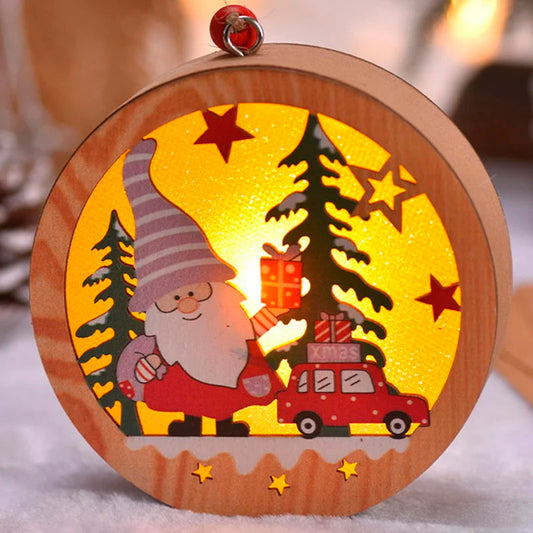 ✨New LED Light Christmas Star Wooden Pendants 🎄